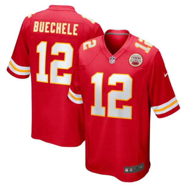 mens nike shane buechele red kansas city chiefs game player jersey